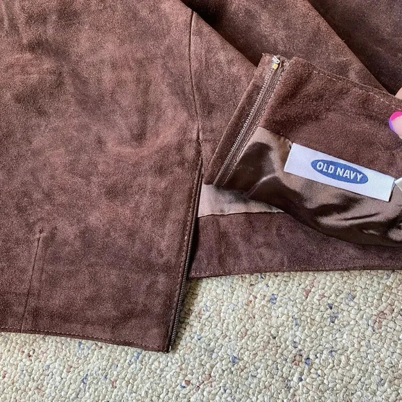 Old Navy Ladies Size 6 Genuine Leather Brown Mini Skirt Club Street Wear Cowgirl - Picture 5 of 9